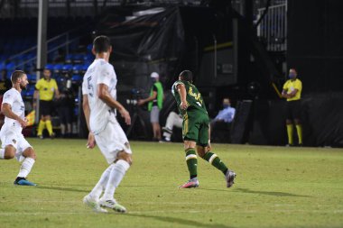 Los Angeles Galaksisi, 14 Temmuz 2020 'de Orlando Florida ABD' deki ESPN Vahşi Spor Dünyası 'nda düzenlenen MLS Sırt Turnuvası sırasında Portland Timbers ile karşı karşıya geldi.