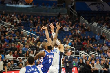 Orlando Magic, Philadelphia 76ers 'ı 13 Kasım 2019 Çarşamba günü Amway Center' da ağırlamaktadır. Fotoğraf: Marty Jean-Louis
