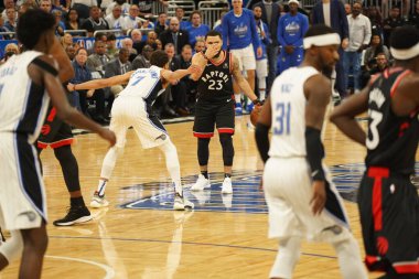 Orlando Magic 19 Nisan 2019 Cuma günü Orlando Florida 'daki Amway Arena' daki NBA Playoff 1 'de Toronto Rapçileri' ne ev sahipliği yapıyor.