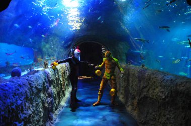 30 Ağustos 2016 'da Orlando Florida' daki güzel Orlando Eye 'daki Cirque du Soleil gösterisi.