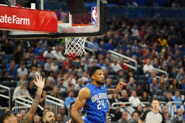 Orlando Magic, 13 Aralık 2019 Cuma günü Orlando, Florida 'daki Amway Center' da Houston Rockets 'a ev sahipliği yapıyor..