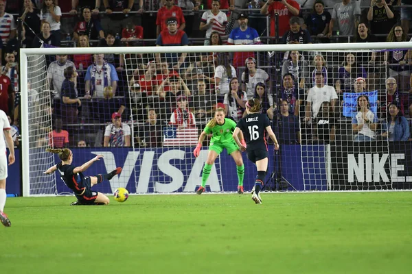 2018 Usa England Match 2020 Shebelieves Cup Exploria Stadium Orlando — 스톡 사진