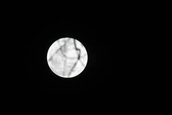 Hermosa Vista Luna Llena Cielo Nocturno — Foto de Stock