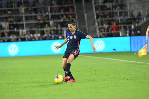 2018 Usa England Match 2020 Shebelieves Cup Exploria Stadium Orlando — 스톡 사진