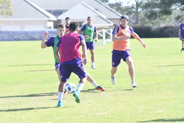 Orlando City Labdarúgó Klub Pályán — Stock Fotó