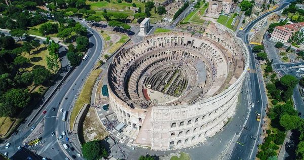 Eine Luftaufnahme Des Berühmten Kolosseums Rom Italien — Stockfoto