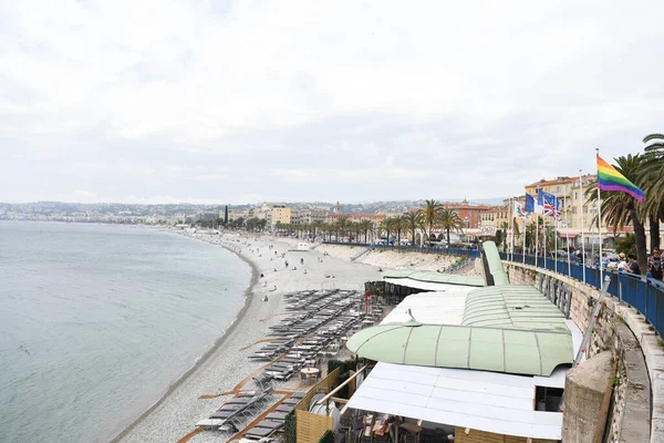 Vacker Antenn Utsikt Över Kusten Med Stad Stranden — Stockfoto