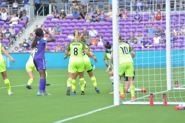 Orlando Pride 21 Temmuz 2018 'de Orlando Florida' daki Exploria Stadyumu 'nda Seattle Reign FC' ye ev sahipliği yapmaktadır. Fotoğraf: Marty Jean-Louis