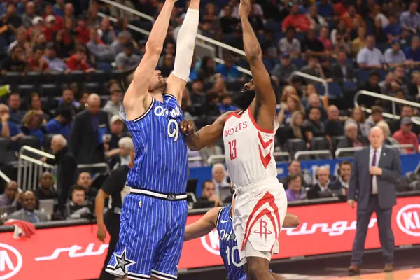 Orlando Magic Φιλοξενεί Τους Houston Rockets Στο Amway Arena Την — Φωτογραφία Αρχείου