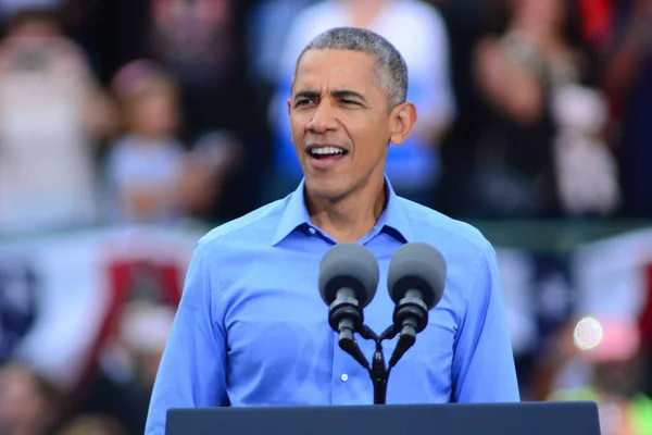 Presidente Barack Obama Habla Mitin Campaña Estadio Heritage Park Osceola — Foto de Stock