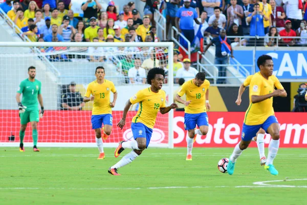 Brasil Enfrenta Haiti Durante Centenário Copa América Orlando Florida Camping — Fotografia de Stock