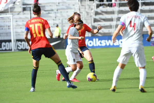 Španělsko Japonsko Zápas Během 2020 Shebelieves Cup Stadionu Exploria Orlando — Stock fotografie