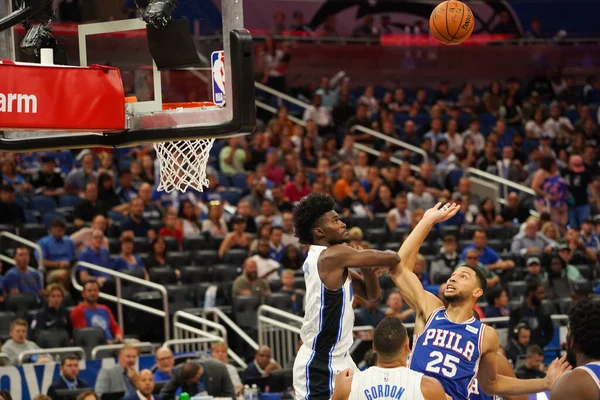 stock image Orlando Magic hosts the Philadelphia 76ers at the Amway Center in Orlando, Florida on Sunday October 13, 2019. 