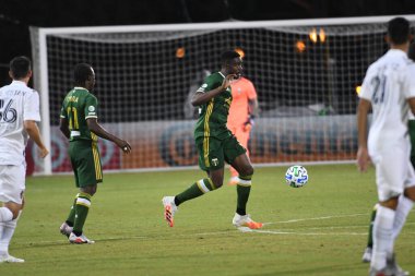 Los Angeles Galaksisi, 14 Temmuz 2020 'de Orlando Florida ABD' deki ESPN Vahşi Spor Dünyası 'nda düzenlenen MLS Sırt Turnuvası sırasında Portland Timbers ile karşı karşıya geldi.