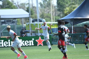 Toronto FC, 13 Temmuz 2020 tarihinde Orlando Florida 'daki ESPN Wild World of Sports' ta düzenlenen MLS Back Tournament sırasında D.C. United ile karşılaştı. Fotoğraf: Marty Jean-Louis