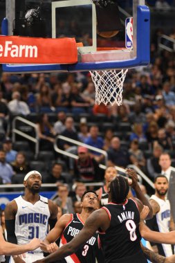 Orlando Magic 25 Ekim 2018 'de Orlando Florida' daki Amway Center 'da Portland Trail Blazers' ı sunar..