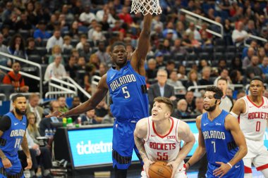 Orlando Magic, 13 Aralık 2019 Cuma günü Orlando, Florida 'daki Amway Center' da Houston Rockets 'a ev sahipliği yapıyor.