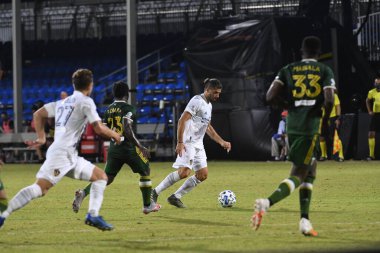 Los Angeles Galaksisi, 14 Temmuz 2020 'de Orlando Florida ABD' deki ESPN Vahşi Spor Dünyası 'nda düzenlenen MLS Sırt Turnuvası sırasında Portland Timbers ile karşı karşıya geldi..