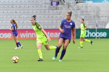 Orlando Pride 21 Temmuz 2018 'de Orlando Florida' daki Exploria Stadyumu 'nda Seattle Reign FC' ye ev sahipliği yapmaktadır. Fotoğraf: Marty Jean-Louis