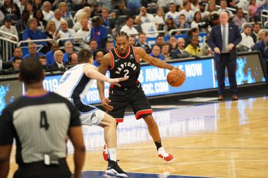 Orlando Magic 19 Nisan 2019 Cuma günü Orlando Florida 'daki Amway Arena' daki NBA Playoff 1 'de Toronto Rapçileri' ne ev sahipliği yapıyor.