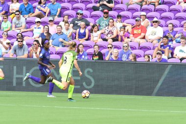 Orlando Pride 21 Temmuz 2018 'de Orlando Florida' daki Exploria Stadyumu 'nda Seattle Reign FC' ye ev sahipliği yapmaktadır. Fotoğraf: Marty Jean-Louis