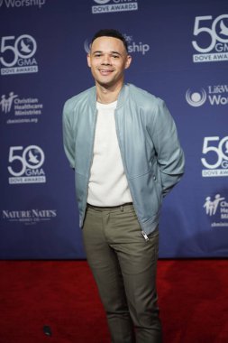 15 Ekim 2019 'da Nashville, Tennessee' deki Linbscome Üniversitesi 'nde verilen 50. GMA Dove Ödülleri sırasında kırmızı halı. 