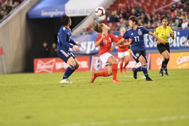 Japonya, İngiltere 'ye karşı Raymond James Stadyumu' nda 5 Mart 2019 'da Tampa Florida' da.  