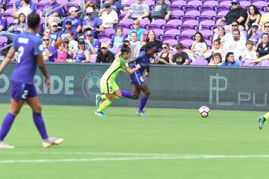 Orlando Pride 21 Temmuz 2018 'de Orlando Florida' daki Exploria Stadyumu 'nda Seattle Reign FC' ye ev sahipliği yapmaktadır. Fotoğraf: Marty Jean-Louis