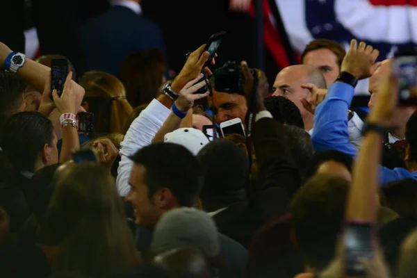 President Barack Obama Gastheer Van Een Campagne Rally Voor Presidentskandidaat — Stockfoto