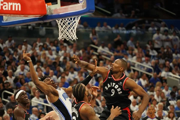 Orlando Magic Hosts Toronto Rapters Během Prvního Kola Play Nba — Stock fotografie