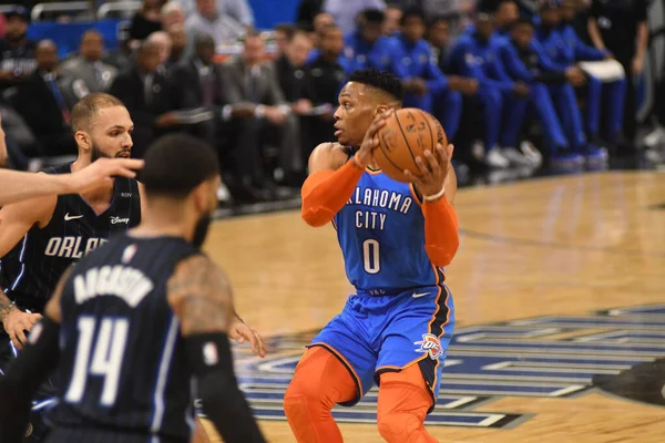 Orlando Magic Värd För Oklahomacity Thunder Amway Center Orlando Florida — Stockfoto