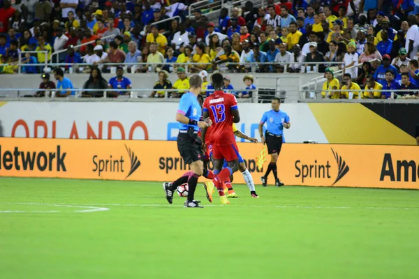 Brazilië Tegenover Haïti Tijdens Copa America Centenario Orlando Florida Camping — Stockfoto