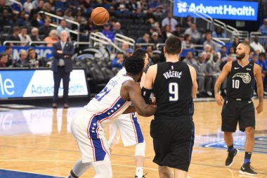 Orlando Magic, Philadelphia 76ers 'ı 25 Mart 2019' da Orlando Florida 'daki Amway Arena' da ağırlıyor..