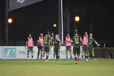 Los Angeles Galaksisi, 14 Temmuz 2020 'de Orlando Florida ABD' deki ESPN Vahşi Spor Dünyası 'nda düzenlenen MLS Sırt Turnuvası sırasında Portland Timbers ile karşı karşıya geldi.