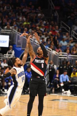 Orlando Magic 25 Ekim 2018 'de Orlando Florida' daki Amway Center 'da Portland Trail Blazers' ı sunar..