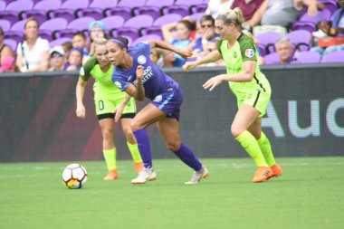 Orlando Pride 21 Temmuz 2018 'de Orlando Florida' daki Exploria Stadyumu 'nda Seattle Reign FC' ye ev sahipliği yapmaktadır. Fotoğraf: Marty Jean-Louis