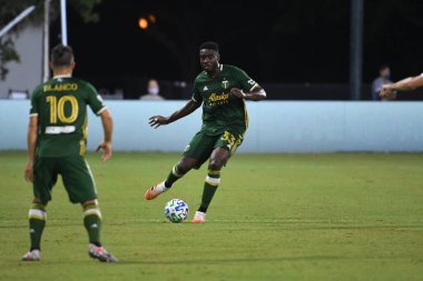 Los Angeles Galaksisi, 14 Temmuz 2020 'de Orlando Florida ABD' deki ESPN Vahşi Spor Dünyası 'nda düzenlenen MLS Sırt Turnuvası sırasında Portland Timbers ile karşı karşıya geldi.