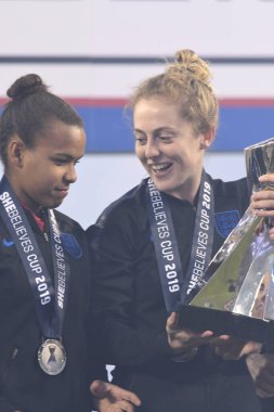 SheBelieves Kupası, 5 Mart 2019 tarihinde Tampa Florida Raymond James Stadyumu 'nda İngiltere' yi şampiyon ilan etmiştir. Fotoğraf: Marty Jean-Louis