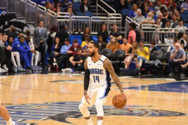 Orlando Magic 25 Ekim 2018 'de Orlando Florida' daki Amway Center 'da Portland Trail Blazers' ı sunar.. 