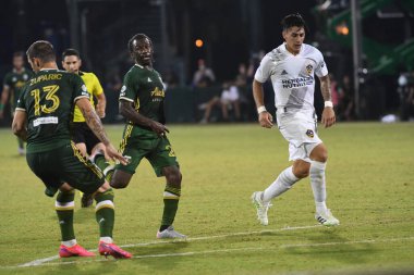 Los Angeles Galaksisi, 14 Temmuz 2020 'de Orlando Florida ABD' deki ESPN Vahşi Spor Dünyası 'nda düzenlenen MLS Sırt Turnuvası sırasında Portland Timbers ile karşı karşıya geldi..