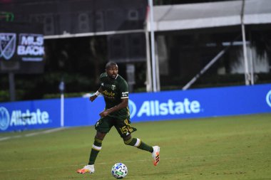 Los Angeles Galaksisi, 14 Temmuz 2020 'de Orlando Florida ABD' deki ESPN Vahşi Spor Dünyası 'nda düzenlenen MLS Sırt Turnuvası sırasında Portland Timbers ile karşı karşıya geldi.