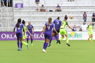 Orlando Pride 21 Temmuz 2018 'de Orlando Florida' daki Exploria Stadyumu 'nda Seattle Reign FC' ye ev sahipliği yapmaktadır. Fotoğraf: Marty Jean-Louis