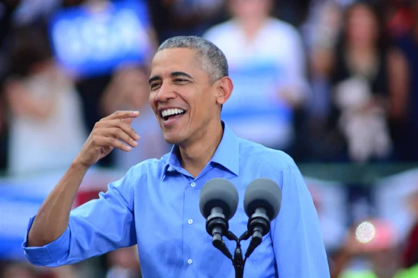 Président Barack Obama Prend Parole Lors Rassemblement Campagne Stade Osceola — Photo