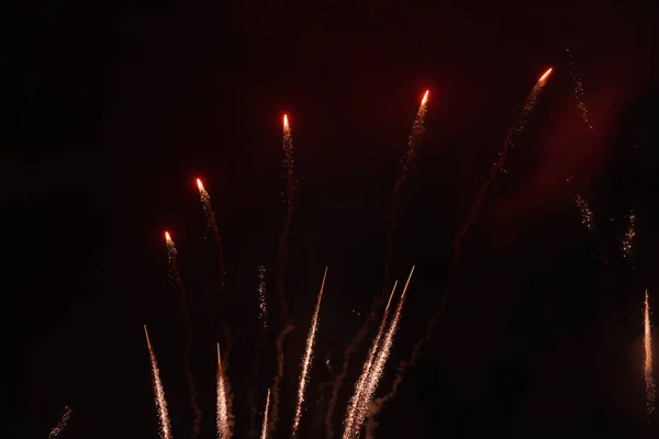 Uitzicht Vuurwerk Donkere Lucht — Stockfoto