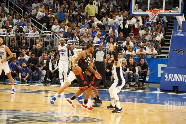 Orlando Magic Hospeda Toronto Rapters Durante Playoff Nba Amway Arena — Fotografia de Stock