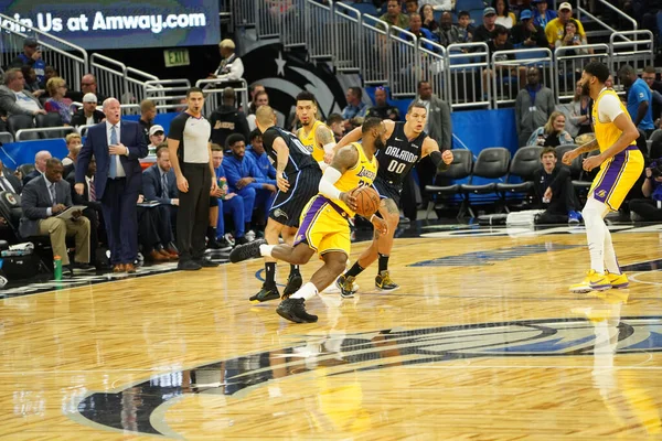 Orlando Magic Acoge Los Angeles Lakers Amway Center Orlando Forida — Foto de Stock