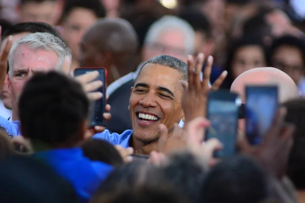 Præsident Barack Obama Taler Ved Kampagne Rally Osceola Heritage Park - Stock-foto