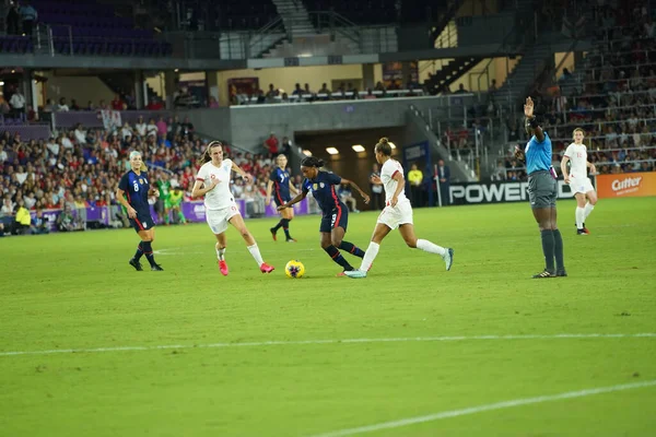 Usa England Match 2020 Shebelieves Cup Exploria Stadium Orlando Florida — Stock Photo, Image