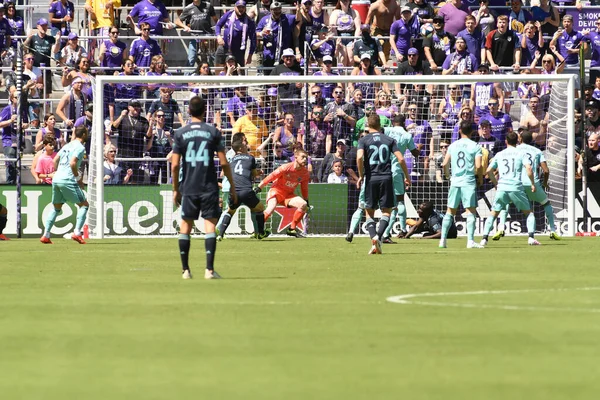 Orlando City Organizuje Vancouver Whitecaps Stadionie Orlando City Stadium Sobotę — Zdjęcie stockowe