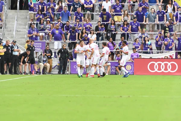 Orlando City, 31 Mart 2018 'de Orlando Florida' daki Exploria Stadyumu 'nda New York Red Bulls' a ev sahipliği yaptı..